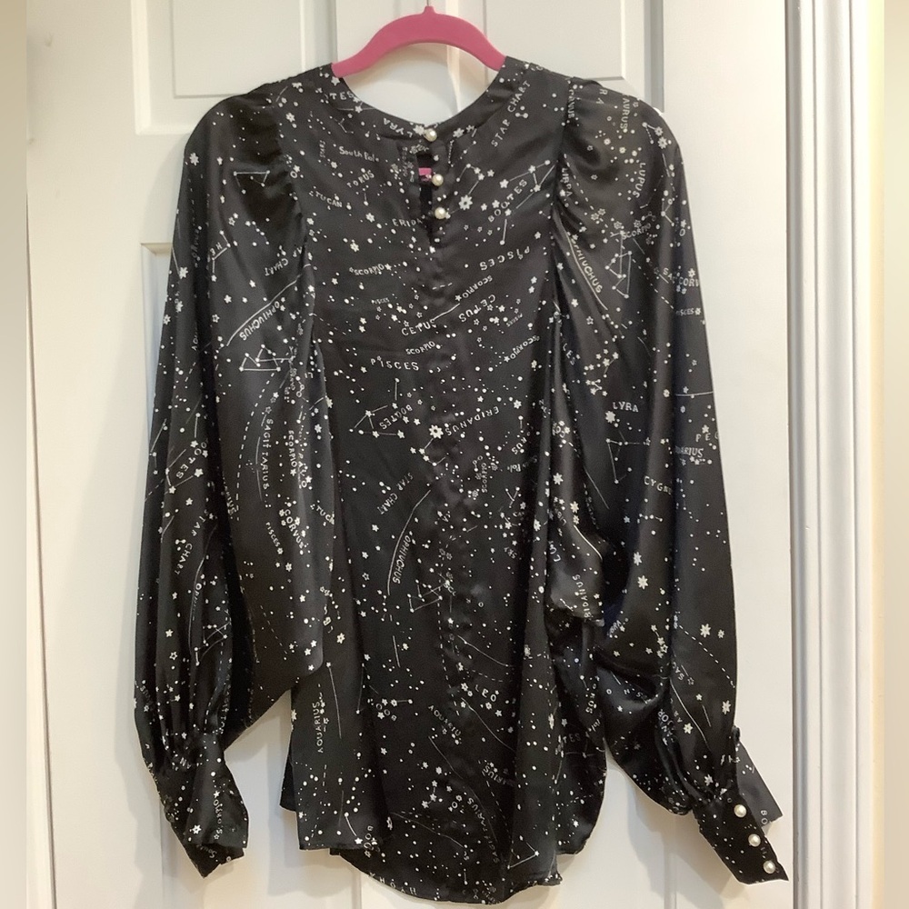 NWT ZARA Zodiac Constellation Blouse Size M - Picture 3 of 7